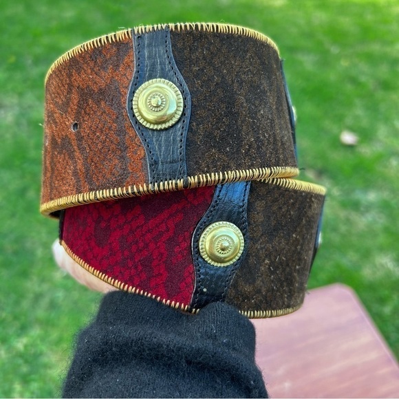 Vintage Linea Pelle Wide Belt with Brass | Size XS main image 5